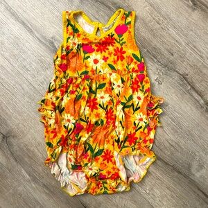 Little Sleepies Play Bubble Romper in Sunny Garden